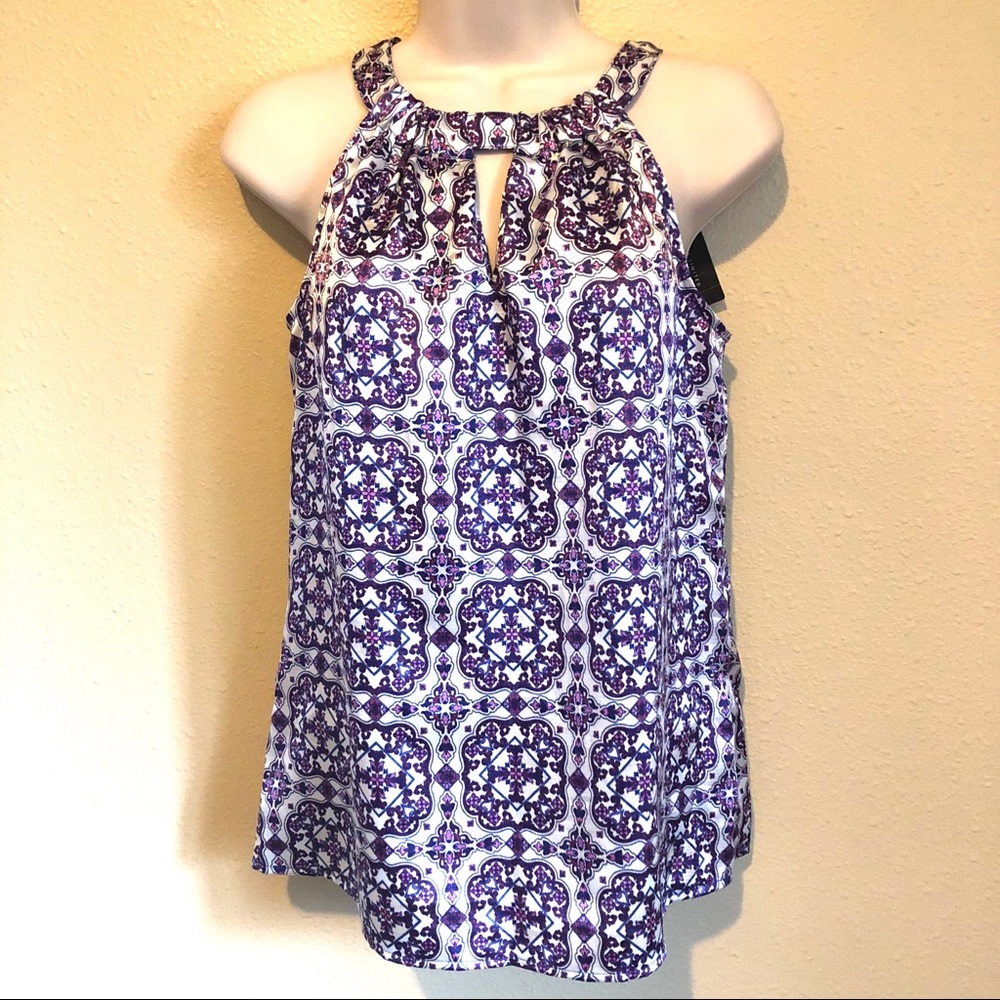 New with Tags! XS Limited Silky Sleeveless Blouse Keyhole Front - pretty & flowy
